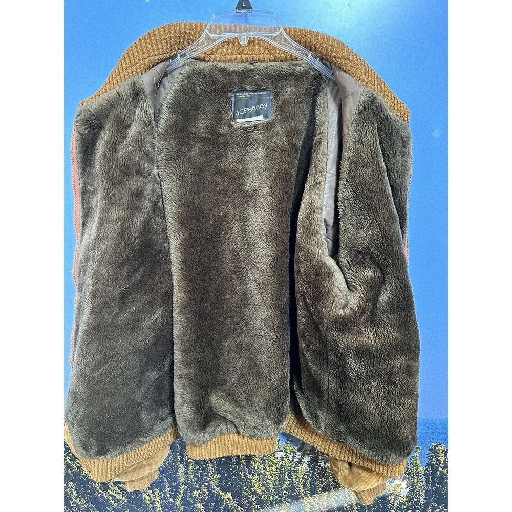 Vintage 70s Corduroy Fleece Lined Jacket JC PENNY Talon Zipper‎